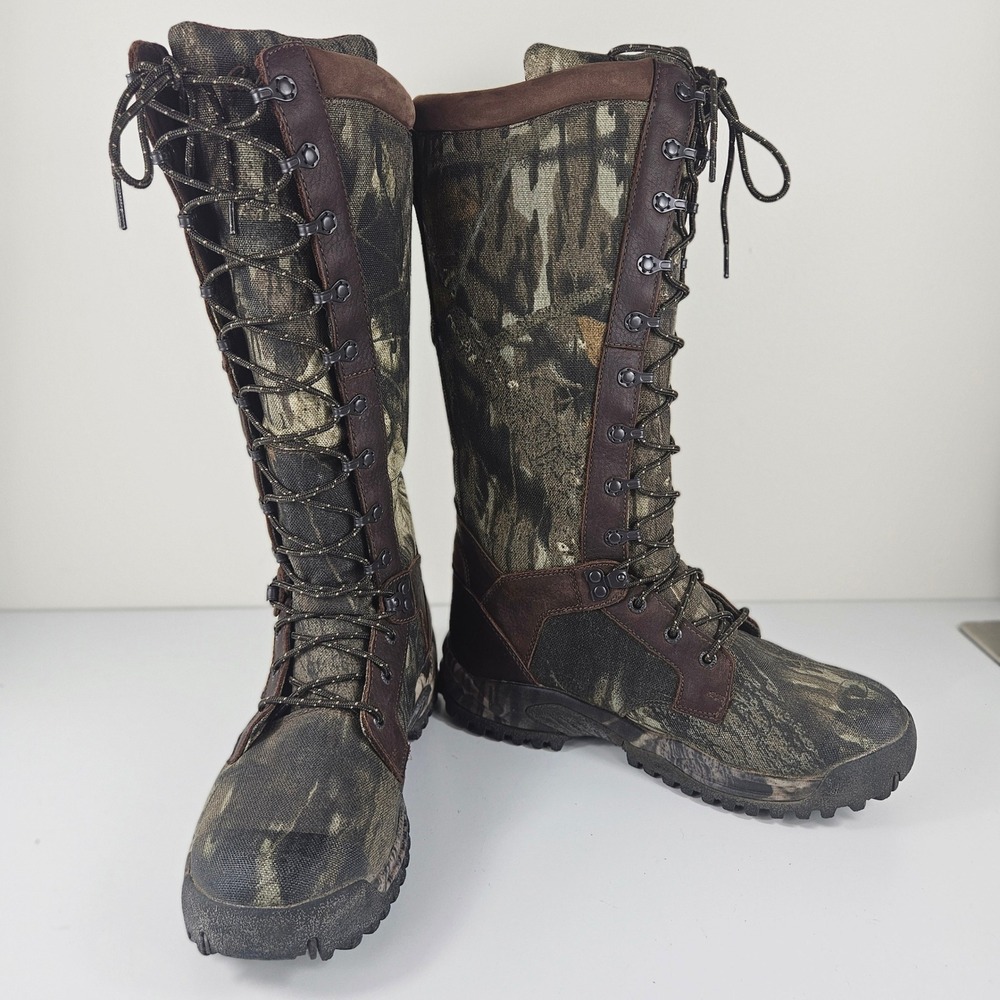 Cabelas 16" Snake Hunting Boots Mens 9D Gore-Tex Camo Waterproof Tall Lace Up